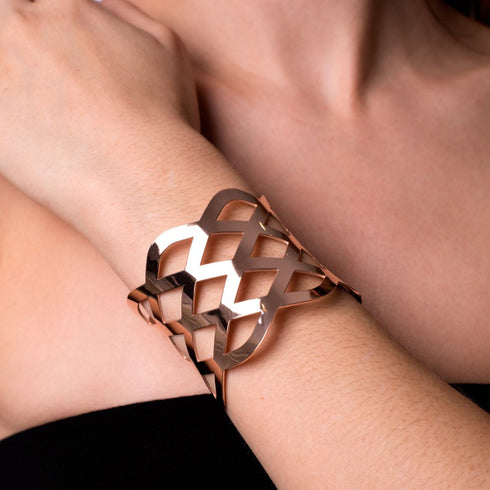 Band | 18 Karat Roségold | Lasergeschnittene Manschette
