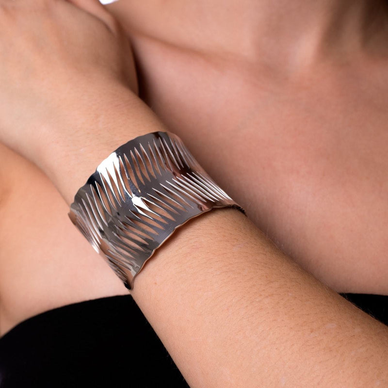 Palmblatt | Silber | Lasergeschnittene Manschette