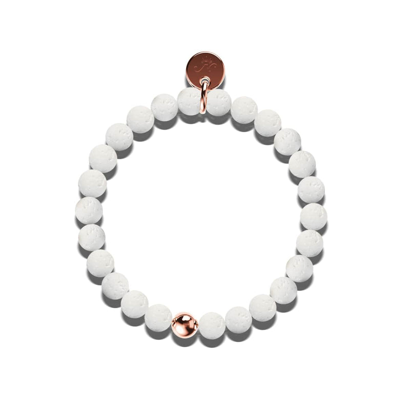 Loa | Roségold | Weißes Lavastein-Diffusor-Armband