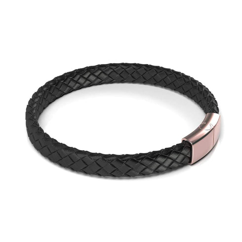 18 Karat Roségold | Unendlichkeitsgeflecht | Mini-Lederarmband