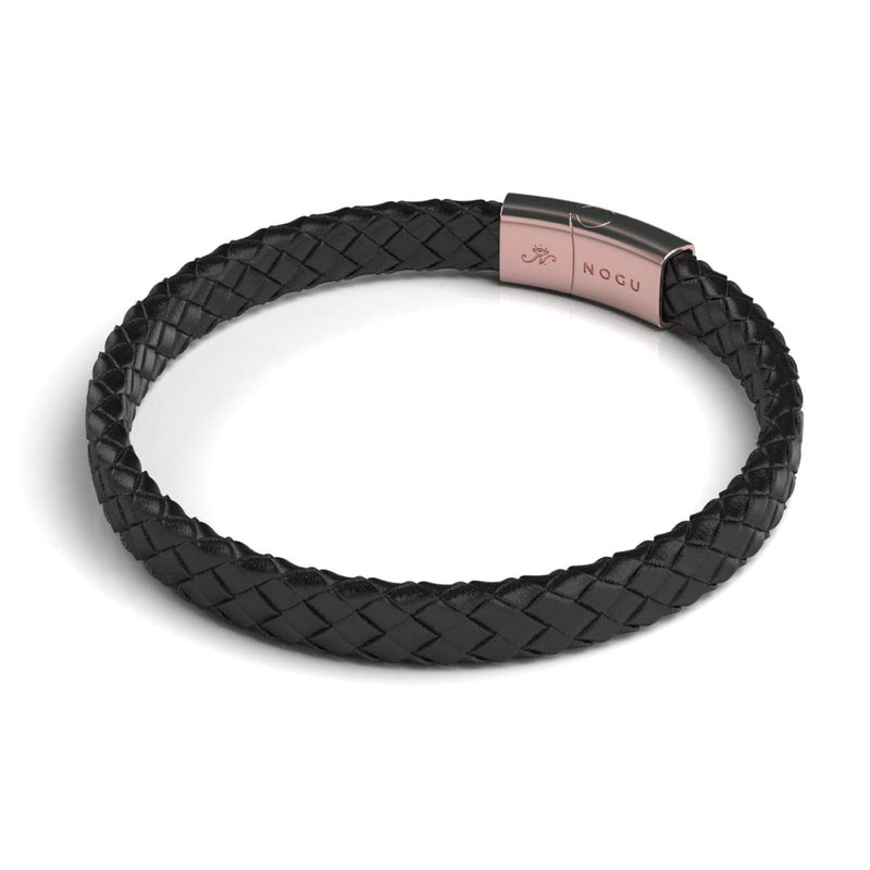 18 Karat Roségold | Unendlichkeitsgeflecht | Mini-Lederarmband