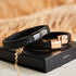 Rotguss | Unendlichkeitsgeflecht | Lederarmband