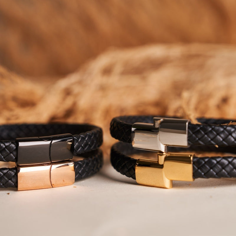 Silber | Unendlichkeitsgeflecht | Mini-Lederarmband