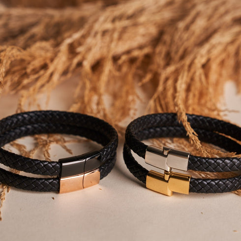 Silber | Unendlichkeitsgeflecht | Mini-Lederarmband