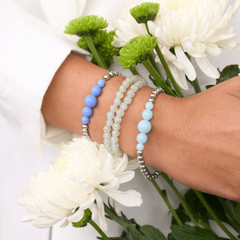 Azurblau | Silber | Lumos Keramik-Ausdrucksarmband