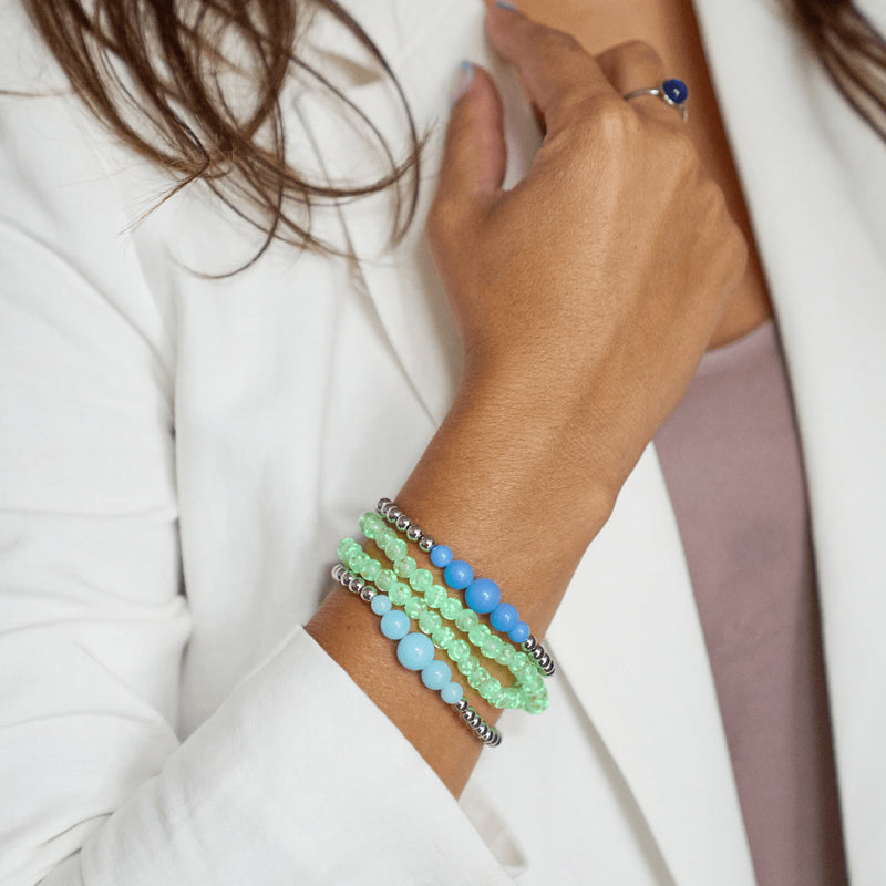 Azurblau | Silber | Lumos Keramik-Ausdrucksarmband