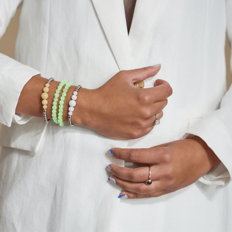 Koralle | Silber | Lumos Keramik-Ausdrucksarmband