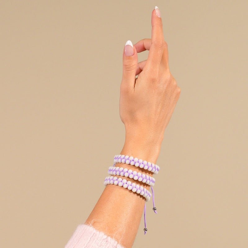 Lila Porzellan | Lumos Keramik | Vitality Makramee Armband