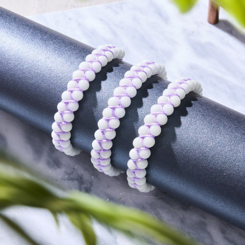 Lila Porzellan | Lumos Keramik | Vitality Makramee Armband