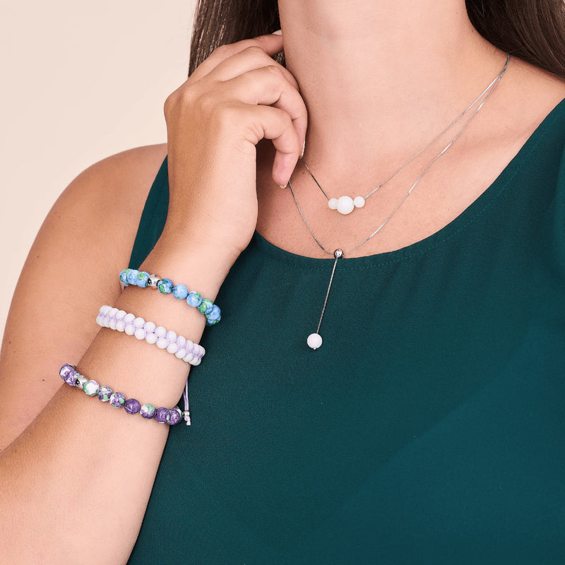 Lila Porzellan | Lumos Keramik | Vitality Makramee Armband