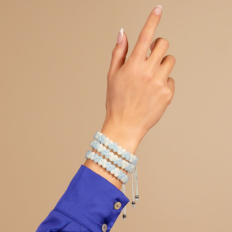 Ultramarin x Porzellan | Lumos Keramik | Vitality Makramee Armband