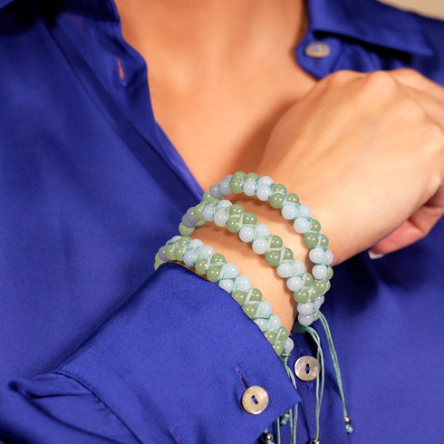 Viridian x Ultramarin | Lumos Keramik | Vitality Makramee Armband