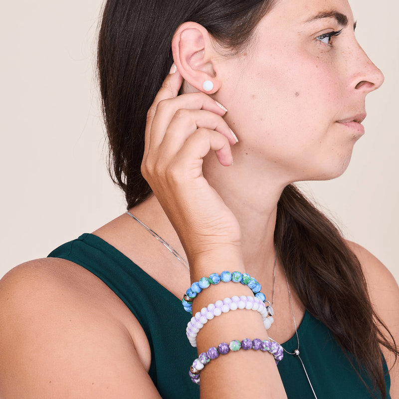 Porzellan | 925er Sterlingsilber | Lumos Keramik-Ohrstecker