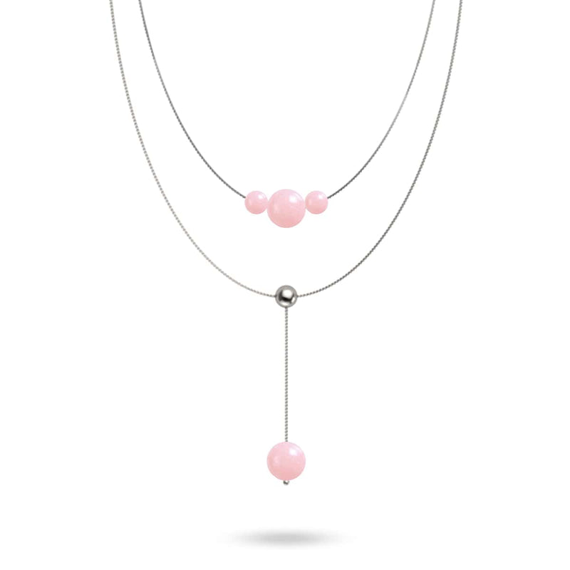 Koralle | Silber | Lumos Keramik Kaskaden Doppelanhänger