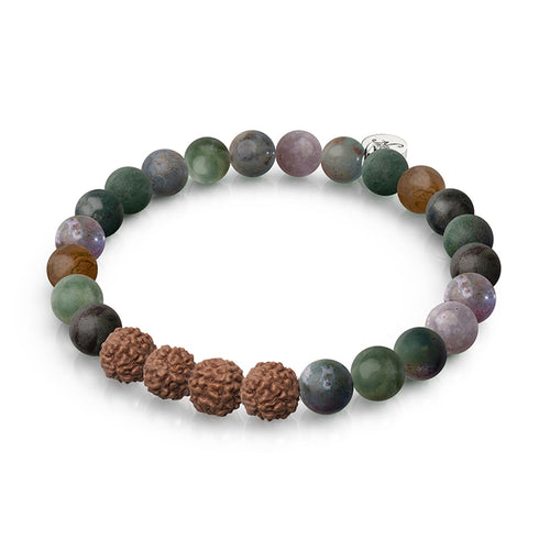 Arya | Indischer Achat x Rudraksha | Mala-Armband