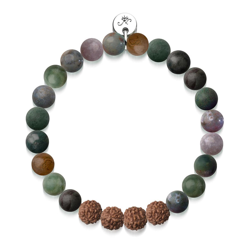 Arya | Indischer Achat x Rudraksha | Mala-Armband