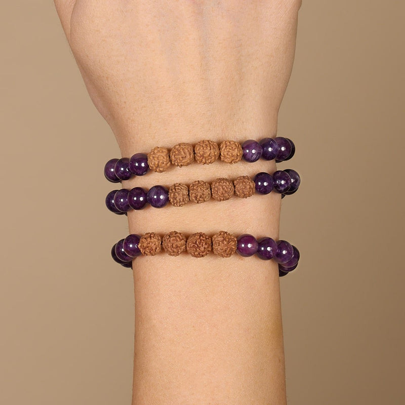 Astral | Amethyst x Rudraksha | Mala Armband