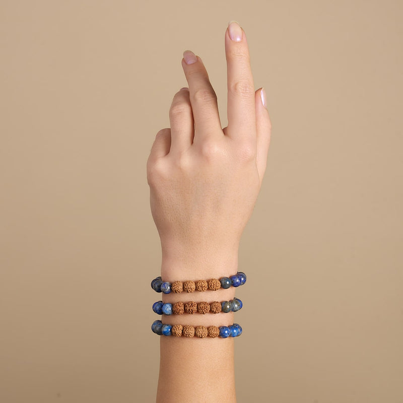 Wahrsagerei | Lapis x Rudraksha | Mala-Armband