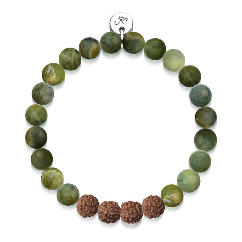 Erleuchtung | Kanada Jade x Rudraksha | Mala Armband