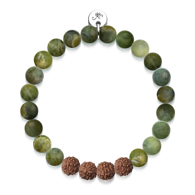 Erleuchtung | Kanada Jade x Rudraksha | Mala Armband