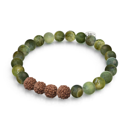 Erleuchtung | Kanada Jade x Rudraksha | Mala Armband