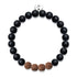 Guru | Mattschwarzer Achat x Rudraksha | Mala-Armband