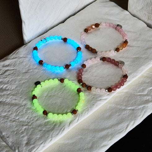 Licht des Nirvana | Edelstein x Lumos Rudraksha | Mala-Armband