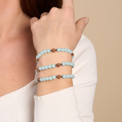 Licht von Samsara | Edelstein x Lumos Rudraksha | Mala-Armband