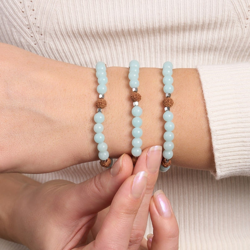 Licht von Samsara | Edelstein x Lumos Rudraksha | Mala-Armband