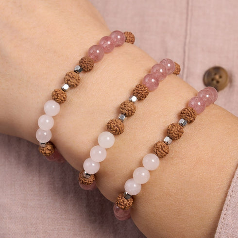 Achtsamkeit | Edelstein Rudraksha | Mala Armband