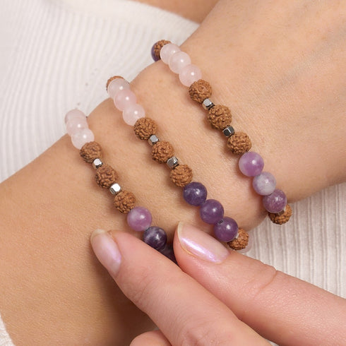 Namaste | Edelstein Rudraksha | Mala-Armband