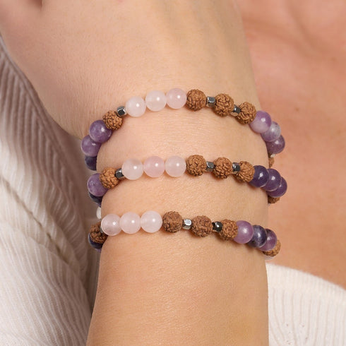 Namaste | Edelstein Rudraksha | Mala-Armband