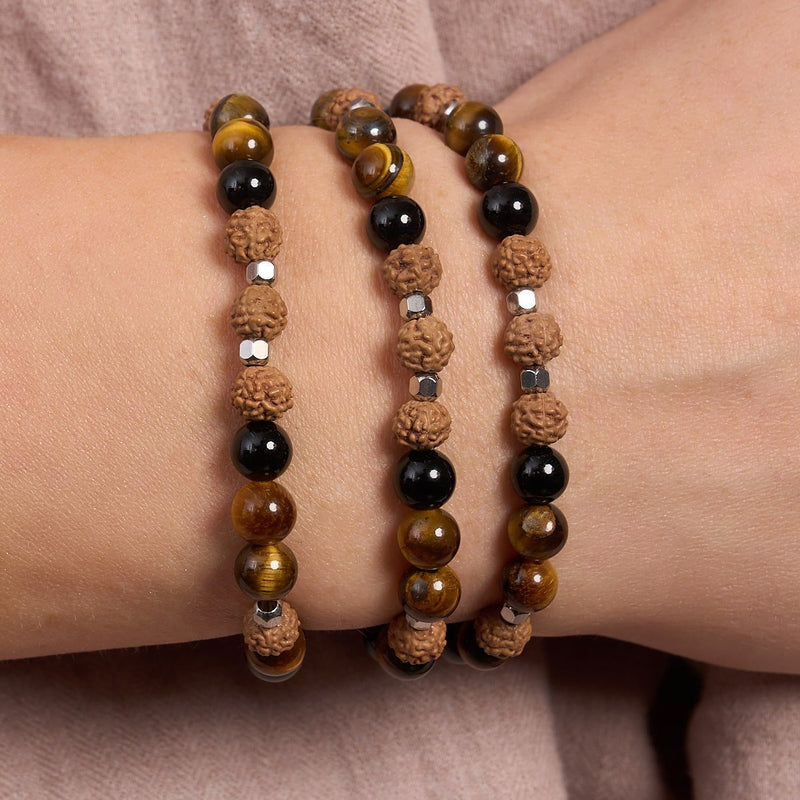 Schamane | Edelstein Rudraksha | Mala Armband