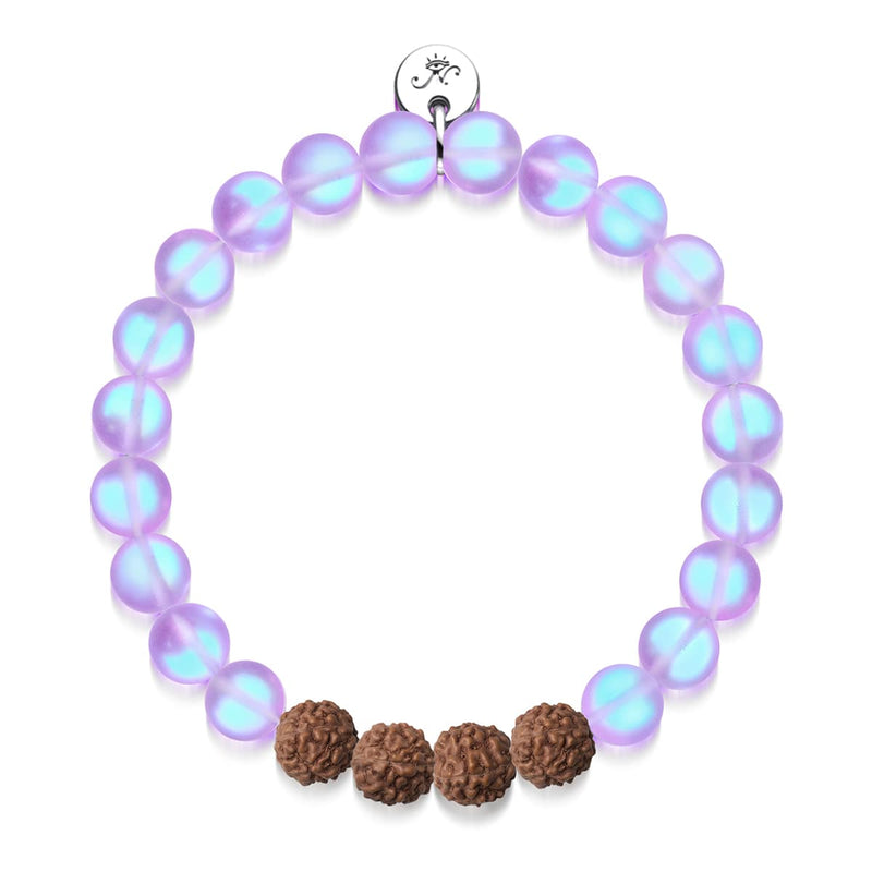 Tantrisches Leuchten | Meerjungfrauenglas x Rudraksha | Mala-Armband