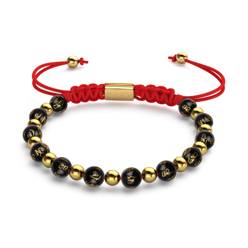 Tibetisches Amulett | Mini-Obsidian-Mantra-Armband