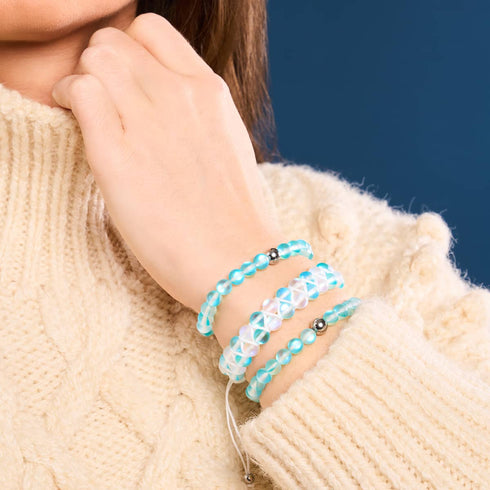 Aquamarin | Silber | Meerjungfrau Glasperlenarmband