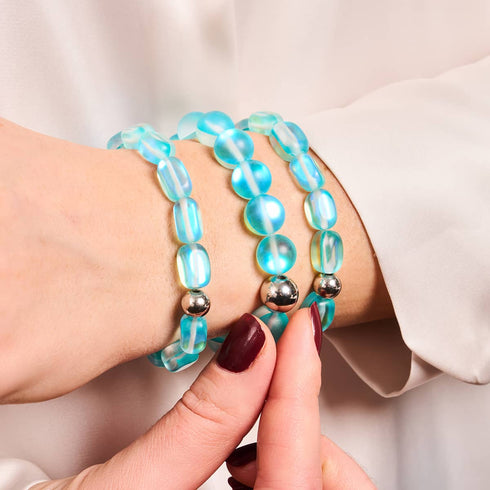 Aquamarin | Silber | Meerjungfrau Glas Statement Armband