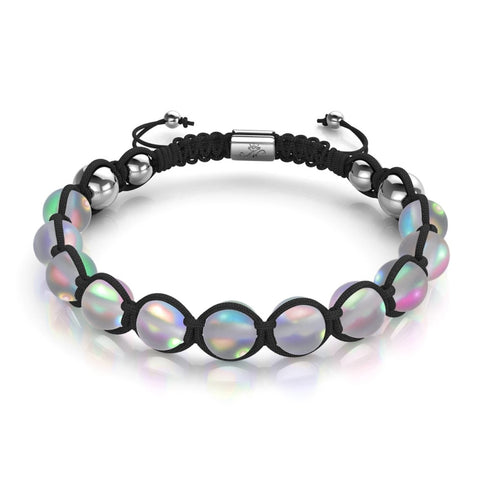 Schwarz | Grau | Silber | Meerjungfrau Glas Charmballa Armband