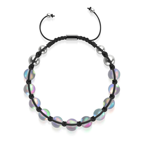 Schwarz | Grau | Silber | Meerjungfrau Glas Charmballa Armband