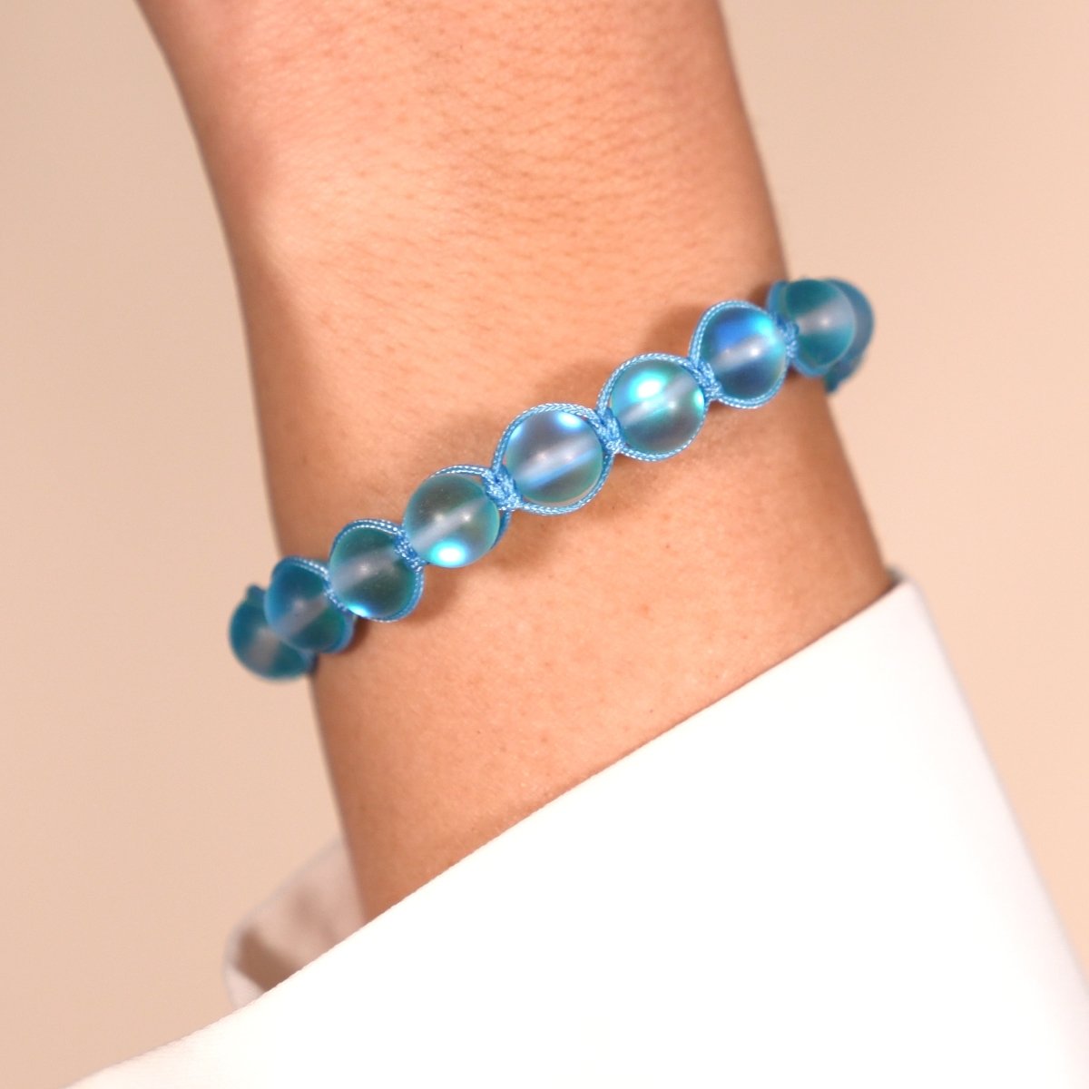 Blau | Aquamarin | Silber | Meerjungfrau Glas Charmballa Armband