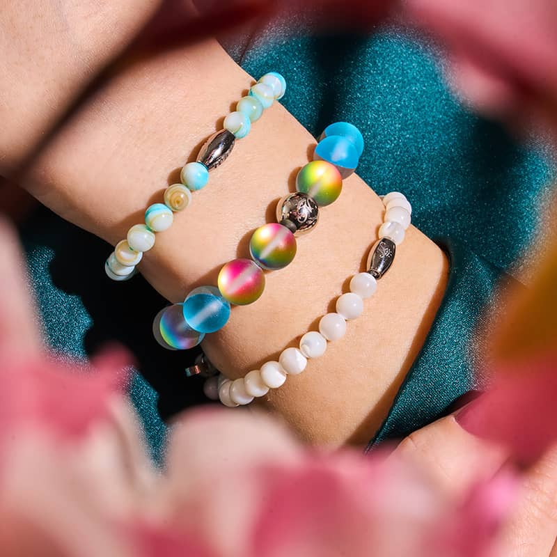 Blaue Limonade | Silber | Meerjungfrau Glas Statement Armband