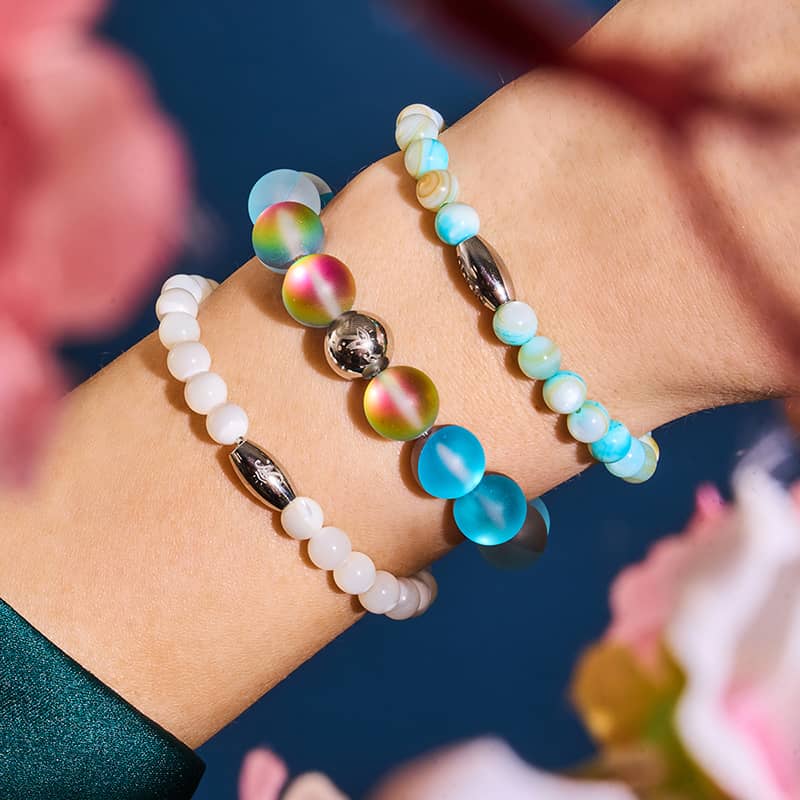 Blaue Limonade | Silber | Meerjungfrau Glas Statement Armband