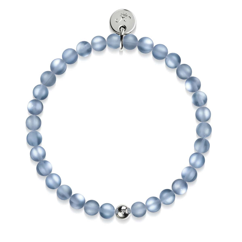 Karbonit | Silber | Meerjungfrau Glasperlenarmband