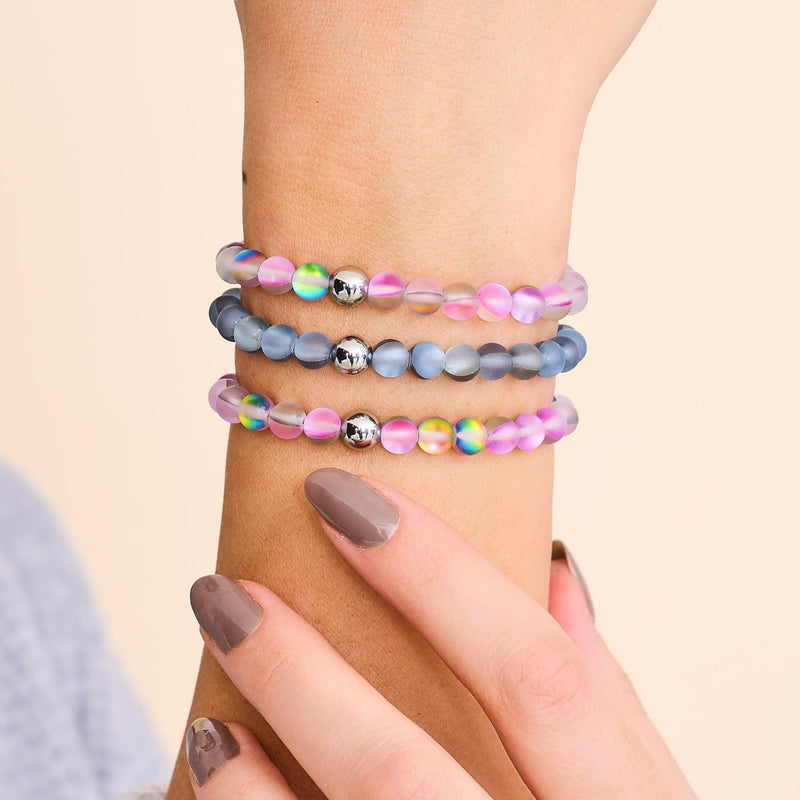 Karbonit | Silber | Meerjungfrau Glasperlenarmband