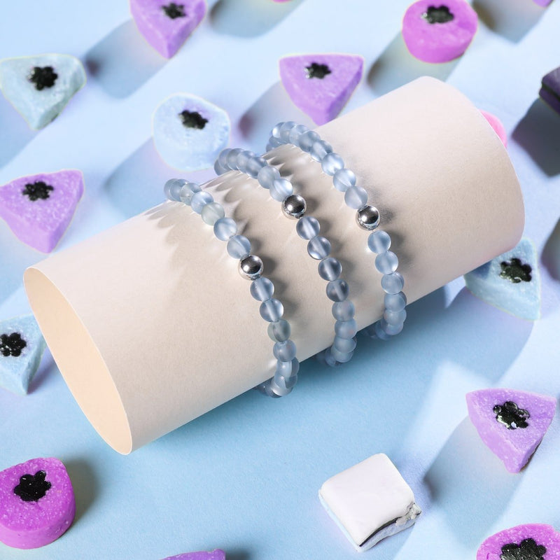 Karbonit | Silber | Meerjungfrau Glasperlenarmband