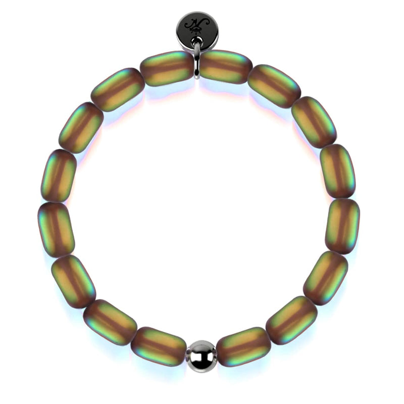 Schokolade | 925 Sterling Silber Rotguss | Meerjungfrau Glaskiesel Armband