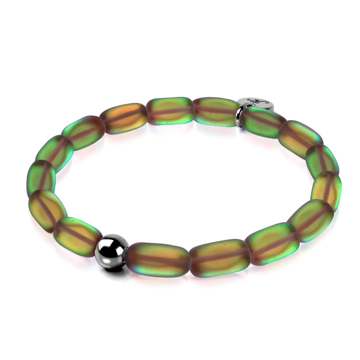 Schokolade | 925 Sterling Silber Rotguss | Meerjungfrau Glaskiesel Armband