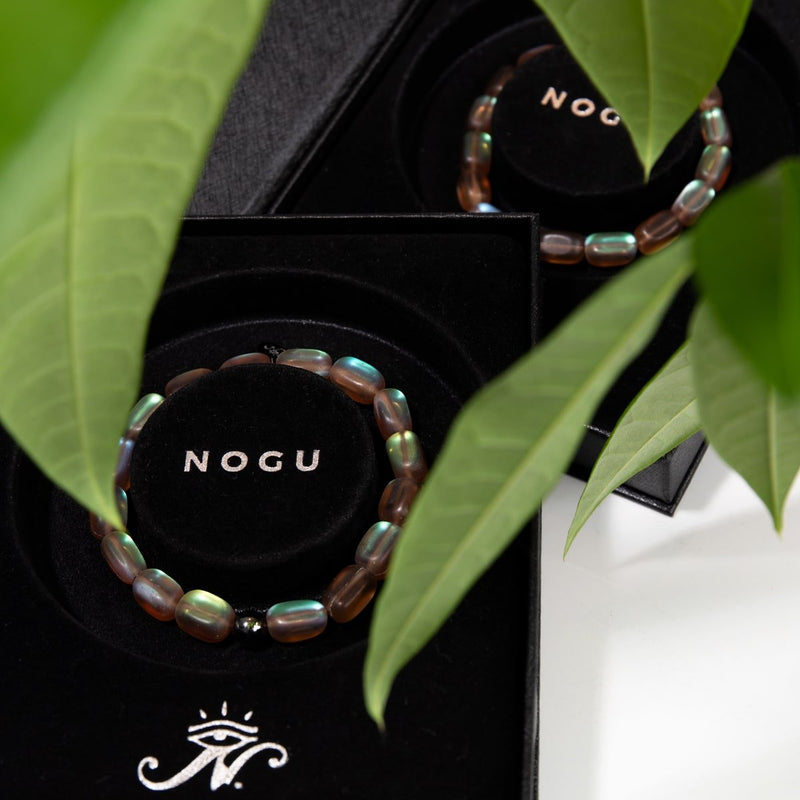 Schokolade | 925 Sterling Silber Rotguss | Meerjungfrau Glaskiesel Armband