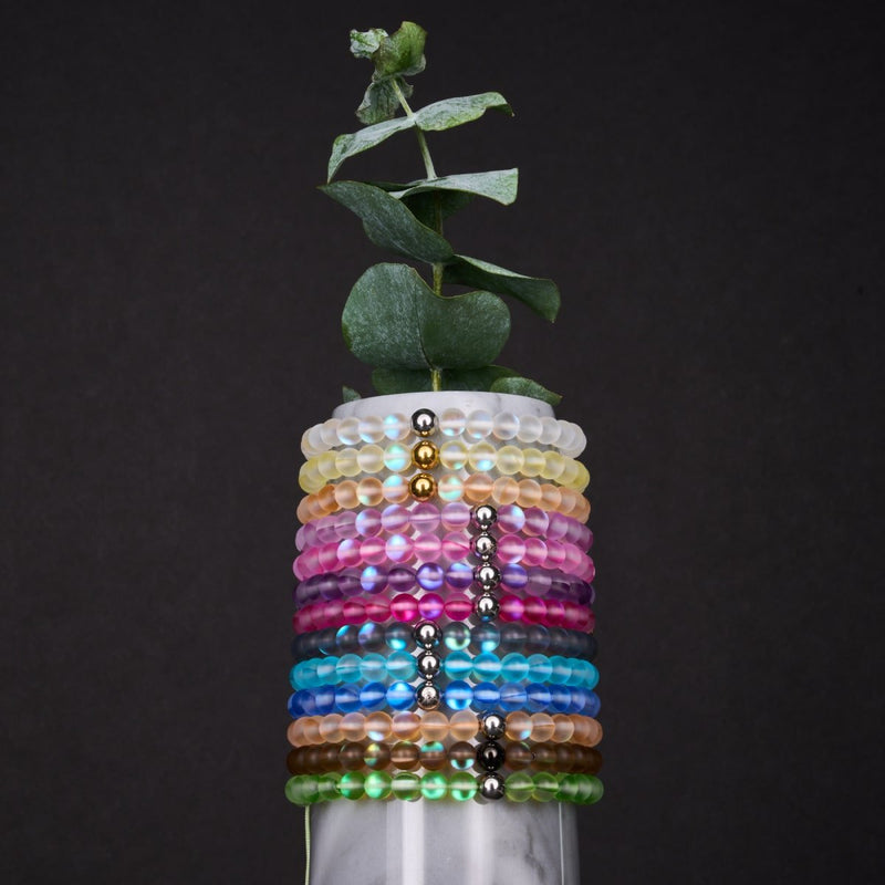 Schokolade | Rotguss | Meerjungfrau Glas Makramee Perlen Armband