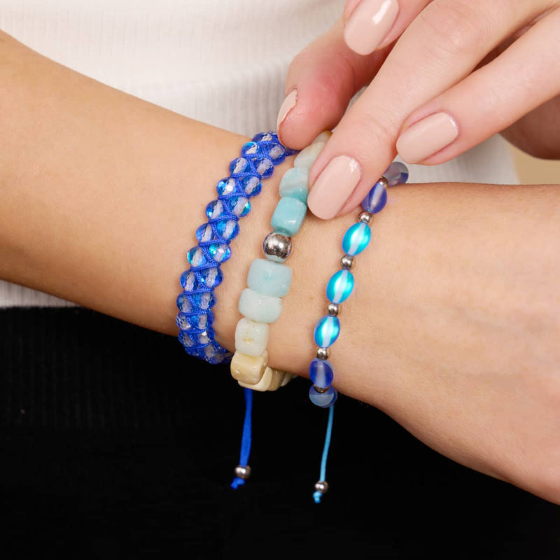 Elektrischer Saphir | Meerjungfrau Glas Ozean Ei Armband